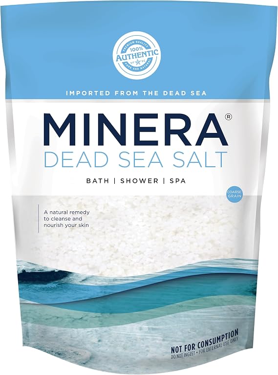 Minera Coarse Grain Dead Sea Salt for Bath & Soaking 19 lbs, Fast-Dissolving, 100% Pure & Natural, Unscented, Skin-Nourishing Bulk Sea Salt