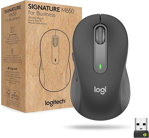 Logitech Signature M650 for Business Wireless Mouse Small - Graphite