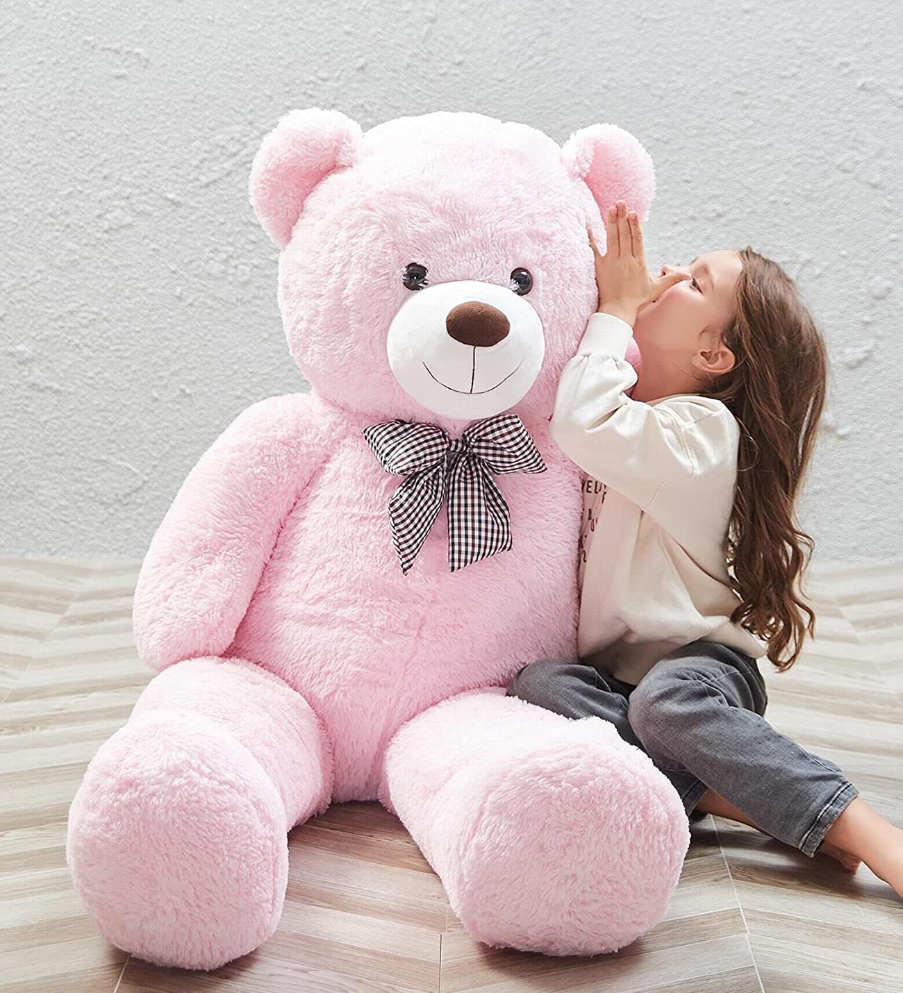160 cm Bow Tie Plush Bear-Giant Boy-Special Gift for Lover - Local PINK