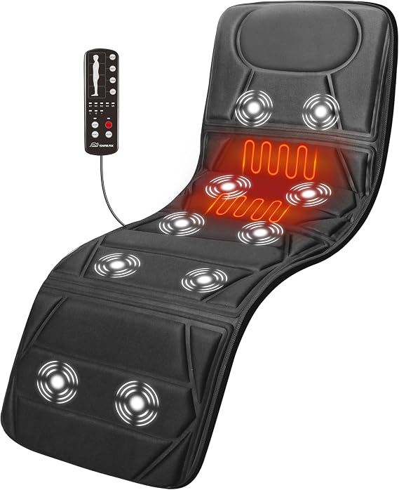 Snailax Full Body Massage Mat with Heat, Mattress Pad, Gift for Women Men | [2026 Upgrade]10 Motors Vibrating Back Massage Pad with 2 Heating Pads for Bed Chair