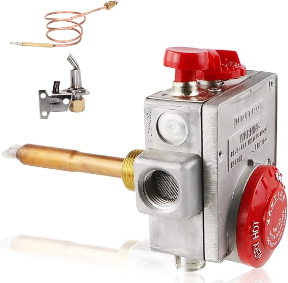 110-326 Water Heater Gas Valve,Natural Gas Water Heater Thermostat with 1-3/8" Shank,3-1/2" W.C.(Not for RV use)