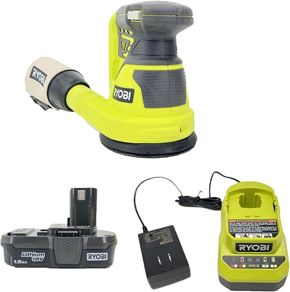 RYOBI 18-Volt Cordless 5 in. Random Orbit Sander Kit with Battery and Charger (NO Retail Packaging, Bulk Packaged)