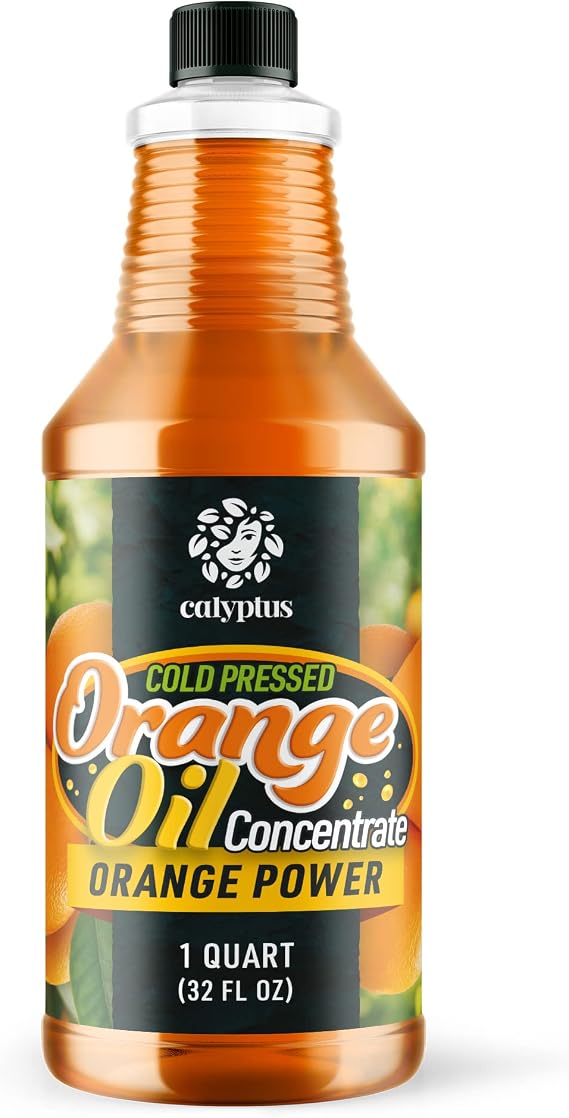 Calyptus Orange Oil Concentrate | Dilutes to 16 Gallons | 85% D-Limonene | Concentrated Cold Pressed Orange Oil | Citrus Power | USA Made | 1 Quart
