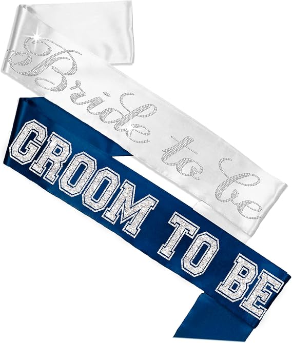 Bride Gift Set - Real Crystal Rhinestone Bride Sash for Bachelorette Party - Bridal Shower Accessories