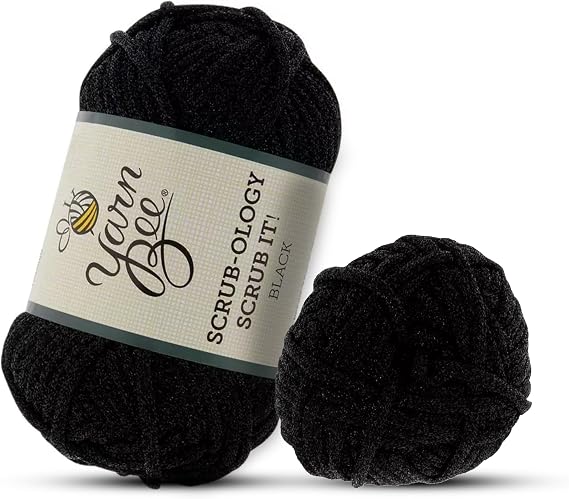 Hobby Lobby Yarn Bee Scrub-Ology Scrub It Yarn, 9 Black