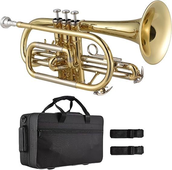 Bb Cornet Brass Gold Lacquer with Case & Cleaning Kit