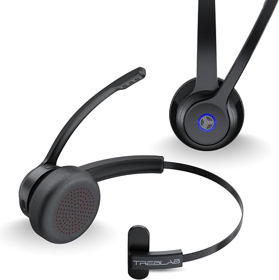 TREBLAB C7 - Single Ear Bluetooth Headset with Mic, Bluetooth 5.4, 60H | Type-C Fast Charging, IPX4 Waterproof, Wireless Headset with Mic for Trucker, Work, Calls, Home Office