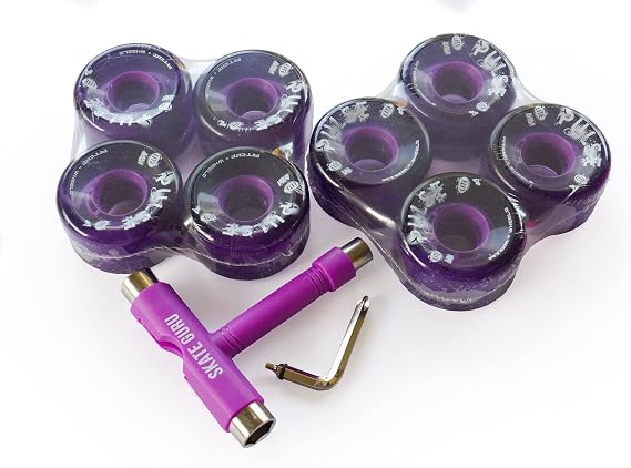 Atom Skates Quad Roller Wheels/Outdoor/Hardness 78A / 62x33 Purple Pulse Lite / 8 Wheels + Tool