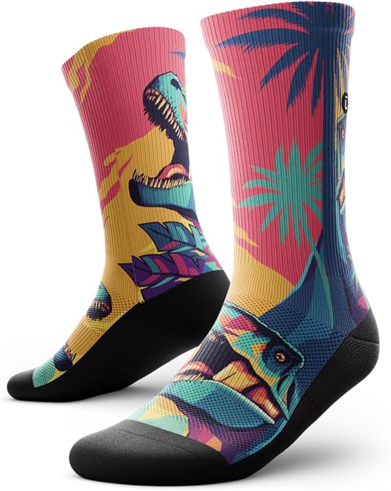 Outway Wildlife Crew Socks, Moisture-Wicking with Arch Support