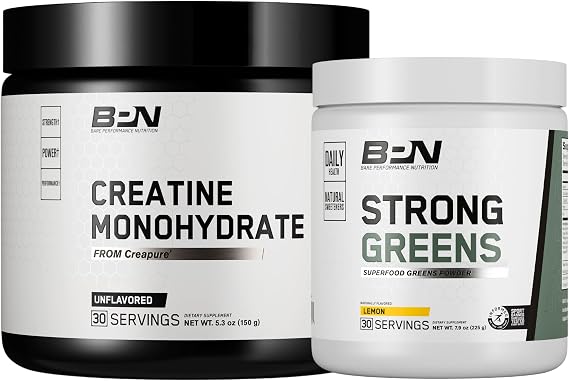 BARE PERFORMANCE NUTRITION BPN Creatine Monohydrate & Strong Greens Bundle