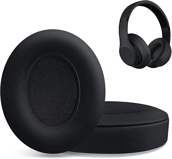Replacement Ear Pads for Beats Studio 2 & Studio 3 Wired & Wireless Headphones, Ear Cushions, Headset Earpads, Ear Cups Cover with Soft Protein Leather-Black