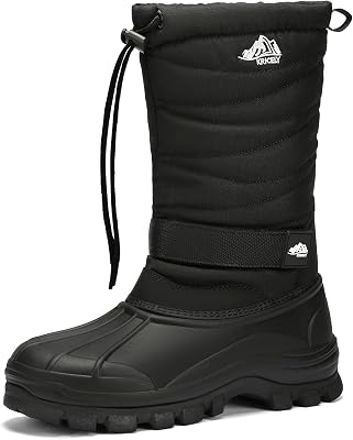 Kricely Mens Snow Boots Waterproof Non-Slip Outdoor Hiking Athletic Warm Fur Boot Comfortable Causual Cold-Weather Boots