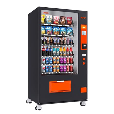 60 Slot Vending Machines for Business, Snack Drink Vending Machine, Commercial Smart Combo Refrigerated Vending Machine with Card Reader