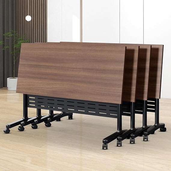 Conference Table Folding Conference Tables,Conference Room Table With Flip-Top Design,With Caster Rectangular Modular Foldable Meeting Tables,For Office Conference Training Room ( 8pack180*60*75)