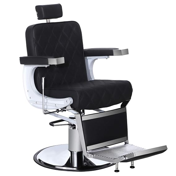 BarberPub Classic Heavy Duty Barber Chair for Hair Stylist, 3825(All Black)