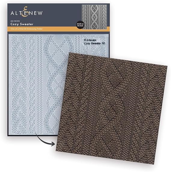 Altenew Cozy Sweater 3D Embossing Folder, Easy to Use Embossing Folders for Paper Crafting, Three-Dimensional Projects, Embossing Folders for Cardmaking, Scrapbooking, and Journaling