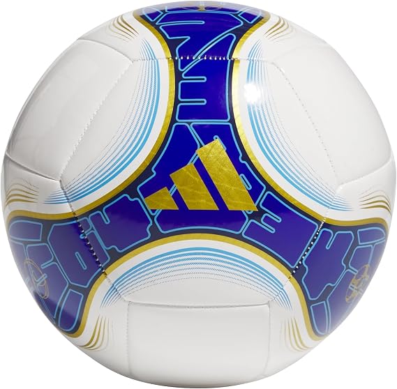 adidas Unisex-Adult Messi Club Ball, White/Mystery Ink/Lucid Blue/Lucky Blue, 3
