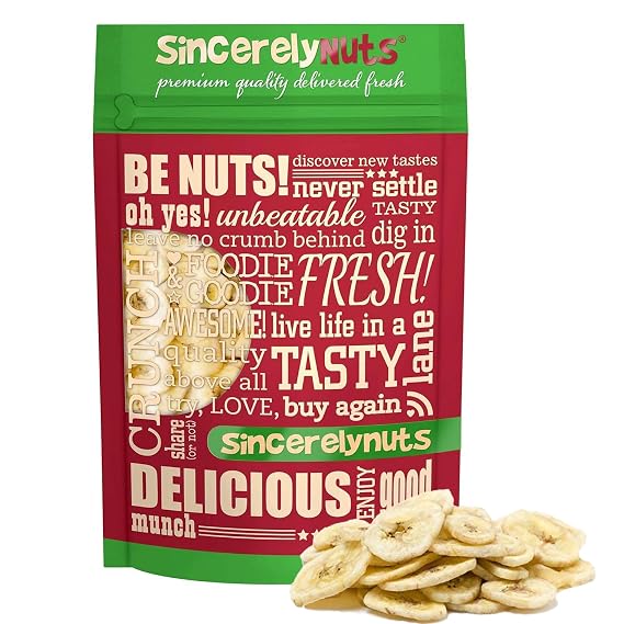 Sincerely Nuts Dried Banana Chips Sweetened - Fresh Sweet Dried Bananas Made w/Ripe Fruit & Coconut Oil - Kosher, Vegan & Gluten Free Snack, 2lb Bag
