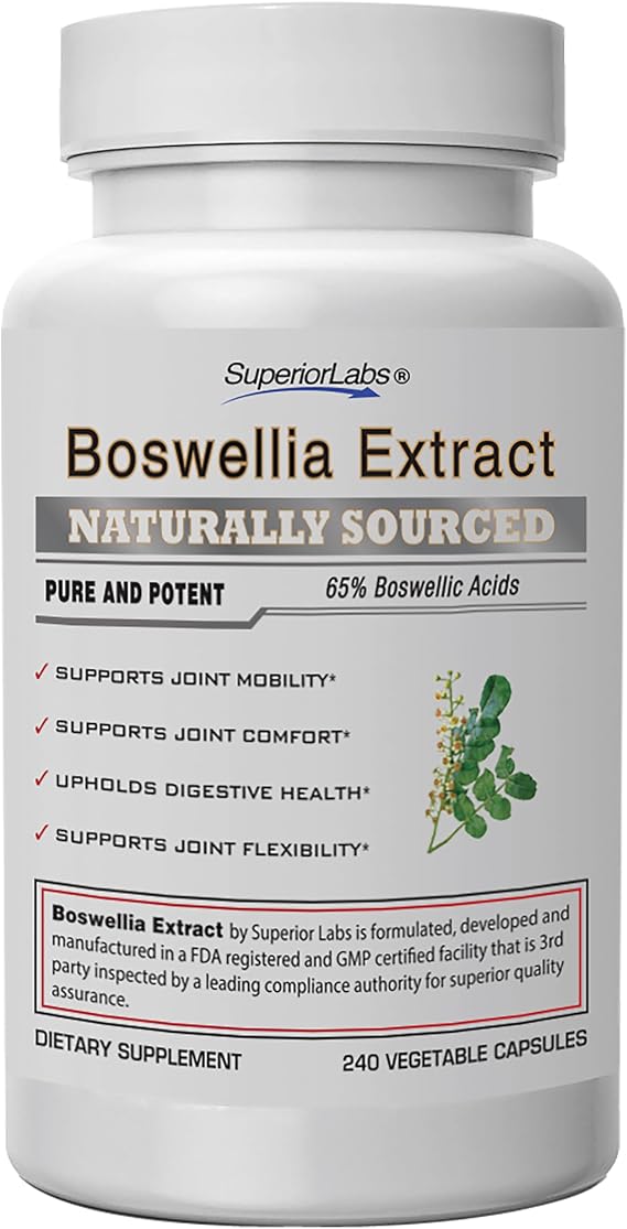 Superior Labs Boswellia Serrata 500mg, 65% Acids, Joint Comfort, 240 Caps