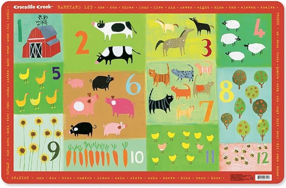 Crocodile Creek Placemat - Barnyard 123