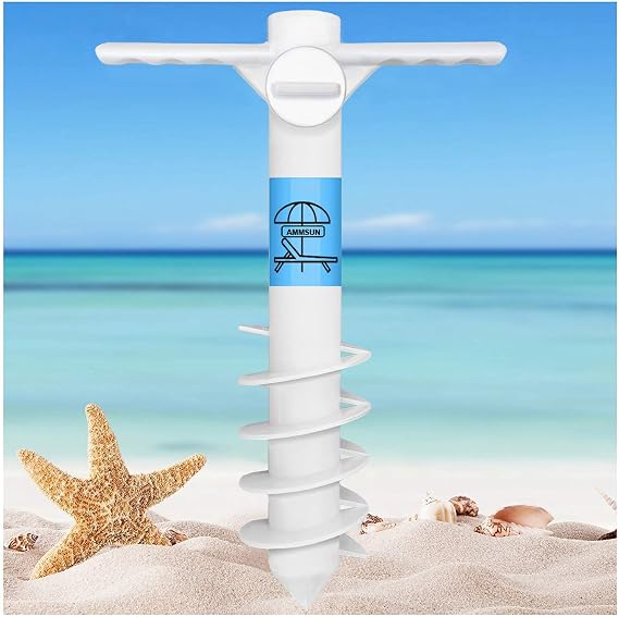 AMMSUN Beach Umbrella Sand Anchor Heavy Duty Outdoor Umbrellas Auger Base
