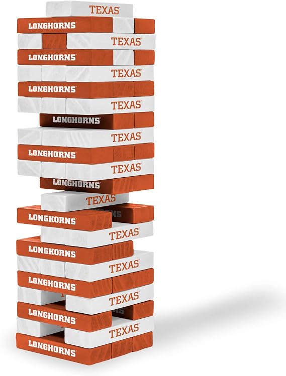 Wild Sports NCAA Pro Football Tabletop Stackers Block Game for College Football Fan, Dorm Game, Tailgate