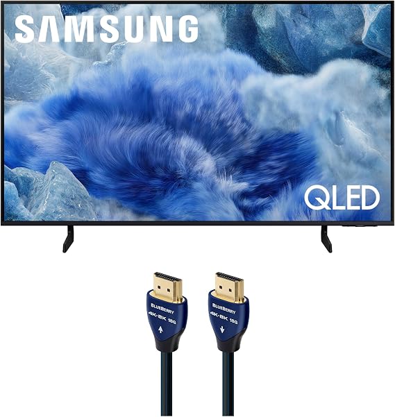 Samsung QN50Q8FAAFXZA 50 Inch Class QLED Q8F 4K Vision AI Smart TV with an AudioQuest Blueberry 1.5M 18G 4K-8K HDMI Digital Cable (2025)