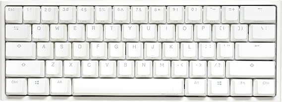 Ducky One 2 Pro 60% Mechanical Gaming Keyboard, Gateron Yellow, RGB, White