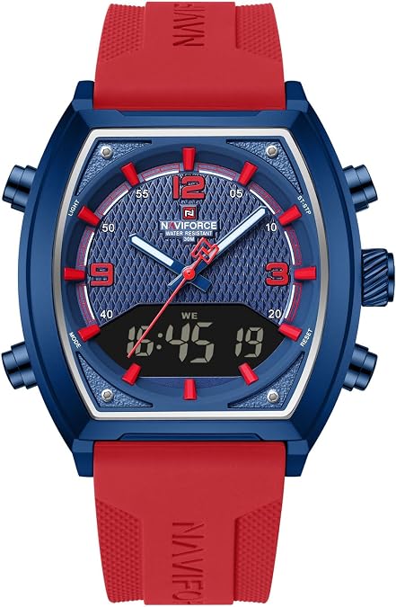NAVIFORCE Fashion Business Mens Watches,Multifunctional Dual Display Waterproof Wristwatch,Gift Watch for Men