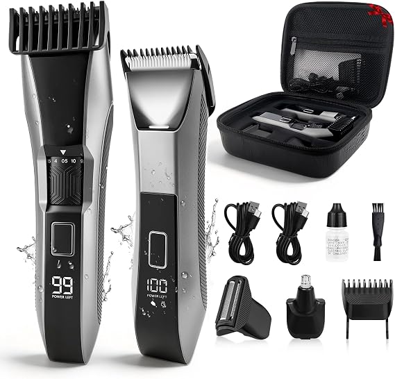 Beatslm Manscape Body & Beard Trimmer for Men, IPX7 Waterproof Groomer Kit