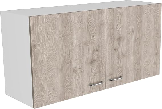 Tuhome Napoles 39" Double Door Wall Cabinet, Two-Tone Engineered Wood Wall Cabinet for Bathroom, Kitchen, Laundry Room & Garage Storage, 39.3" W x 19.3" H x 12.6" D
