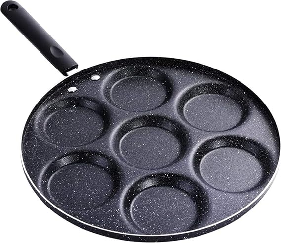 Home Kitchen Breakfast Omelette Pan, 7-hole Egg Frying Pan Non-stick Pancake Mold, Easy To Clean, Lazy Pan Provides All-in-one Breakfast
