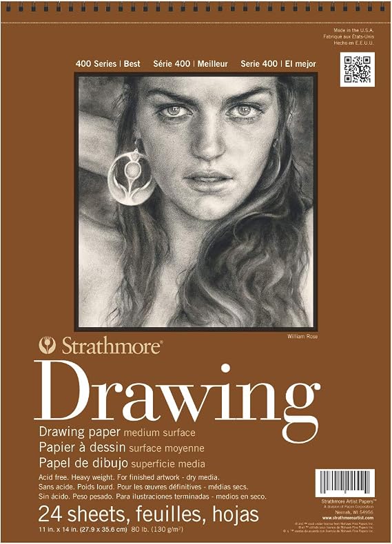 Strathmore Medium Drawing Spiral Paper Pad 11"X14"-24 Sheets -400500