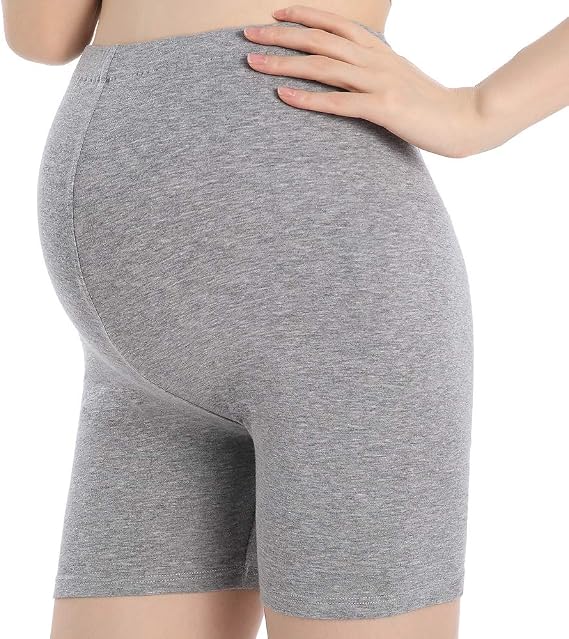 QingWan Women Under Dress Pregnancy Short Leggings Yoga Maternity Shorts Over The Belly