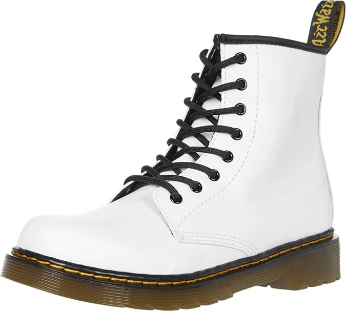 Dr. Martens Kid's Collection 1460 Lace Up Fashion Boot (Little Kid/Big Kid) - Boots for Kids - Rubber Outsole White 11 UK (US 12 Little Kid) M