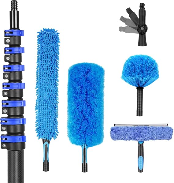 36 Foot High Ceiling Duster Kits with 4.7-30FT Carbon Fiber Extension Pole