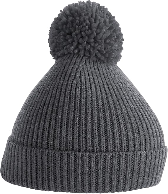 Beechfield B382 Engineered Knit Ribbed Pom Pom Beanie