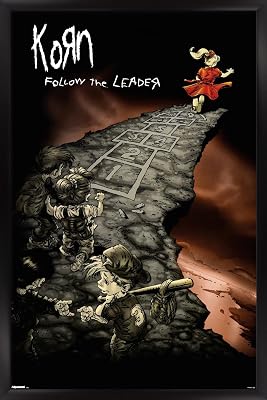 Korn - Follow The Leader Wall Poster, 34L x 22.4W, Black Framed Version
