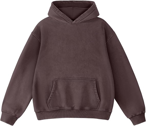 FAIABLE Mens Hoodies Oversized Unisex Acid Wash Hoodie Heavyweight Fleece Vintage Cotton Sweatshirt Men Women Streetwear