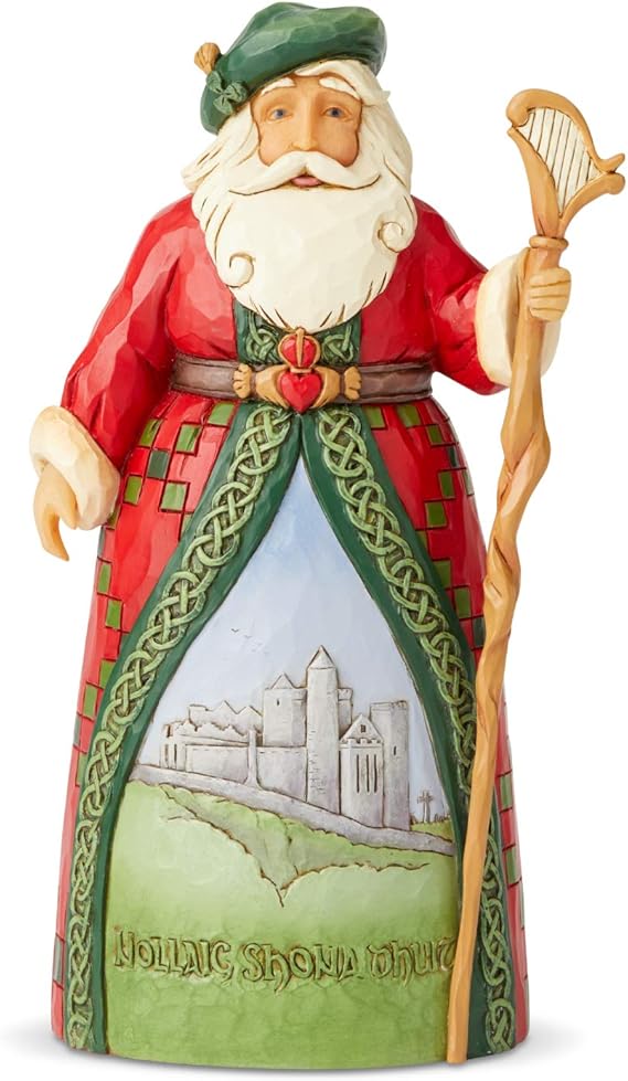 Enesco Jim Shore Heartwood Creek Santa's Around the World Irish Figurine, 7.1 Inch, Multicolor