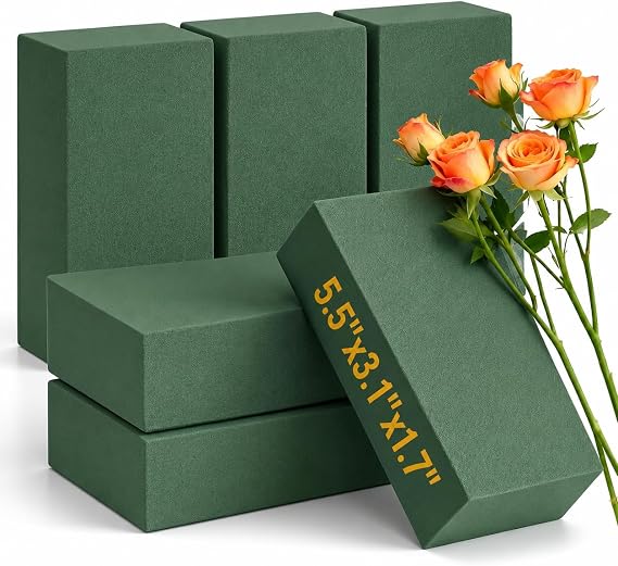 Cuqojs 6 Pack Floral Foam Blocks, Green Foam for Flower Arrangements