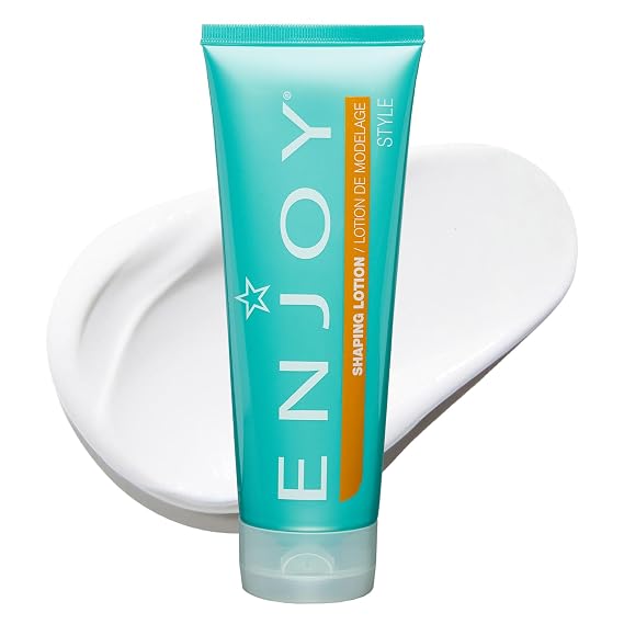 Enjoy Shaping Lotion, Lightweight Flexible Styling Cream for Enhancing Curls, Texture and Natural Movement, Soft Shine and Bouncy Hold, 8 Oz
