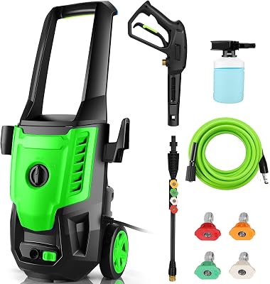Pressure Washer 5000 PSI 4.0GPM Portable Power Washer with 4 QC Nozzles, 500ML Foam Cannon for CarsFencesDrivewaysHomePatios Cleaning, Green