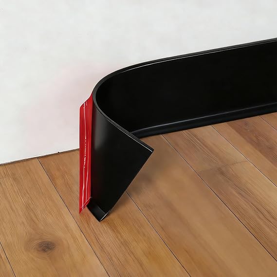 Vinyl Wall Base Baseboard Molding Trim, Peel-and-Stick Flexible Self-Adhesive Rubber Wall Base Trim, Vinyl Baseboards, Suitable for Garage Floors and Walls, Bathroom Cabinets, 4 Inch x 60 Feet, Black
