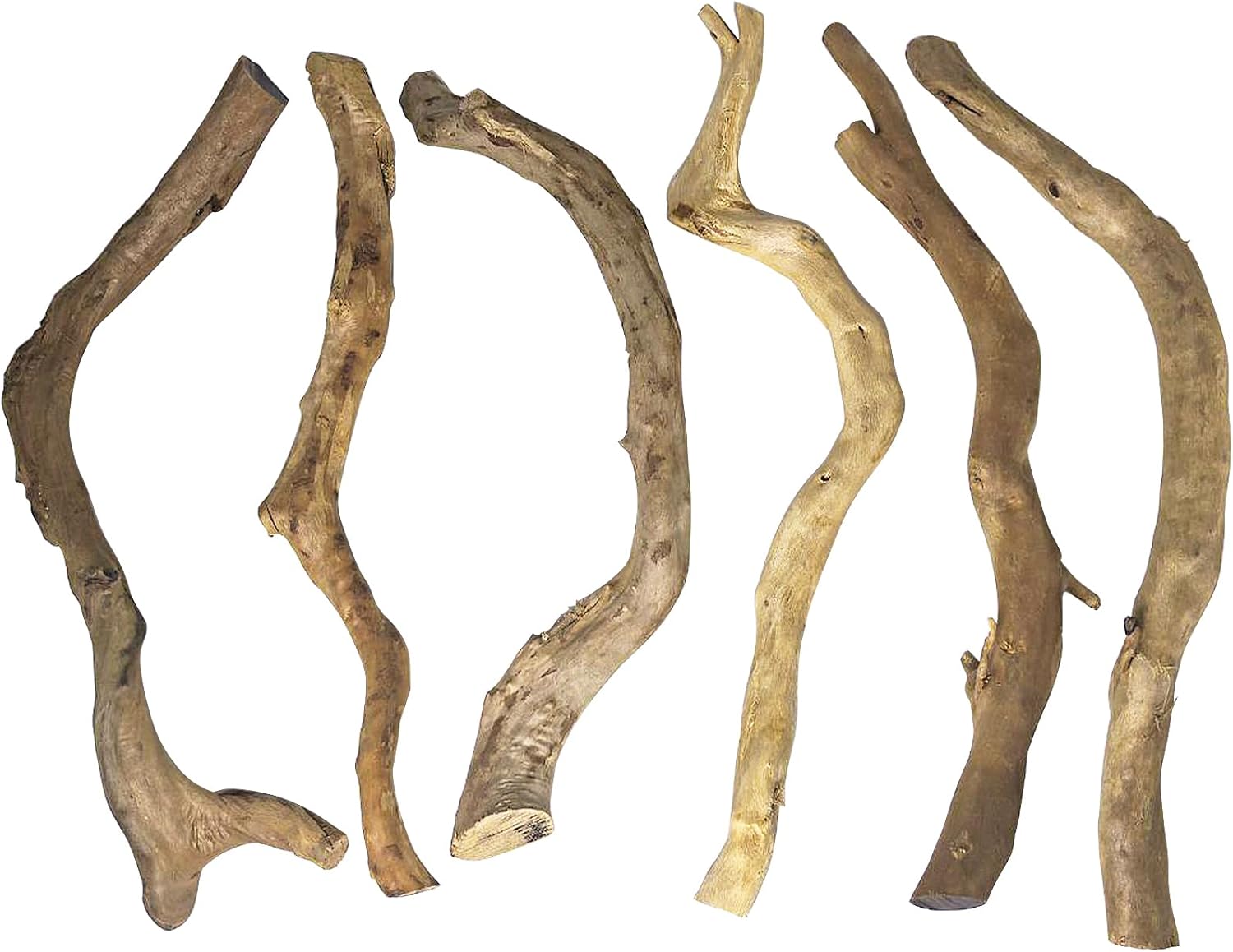 Hamiledyi Natural Driftwood for Aquarium Decor - Red Moor Wood 10-15 Long Assorted Shapes 400g Safe Branches for Fish Tank & Reptile Habitat - Natural Aquarium Wood Decorations Coarse Branches