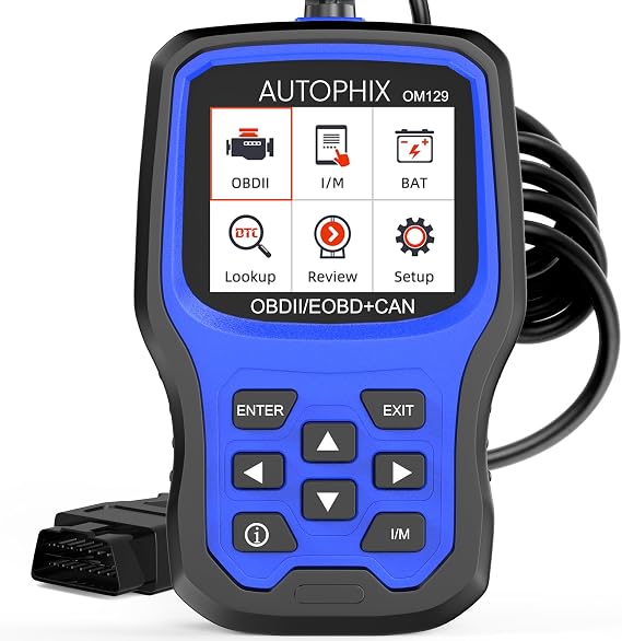 AUTOPHIX OM129P OBD2 Scanner with 12V Battery Test & Live Data