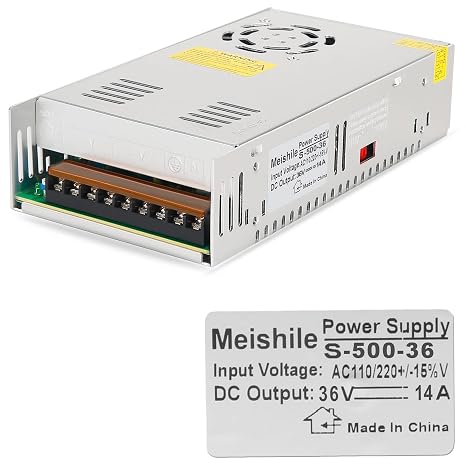36V 13.8A 500W DC Switching Power Supply Adapter PSU AC-DC 36Volt Industrial Transformer Converter 0-10/7/5amps Drive Sensor Monitoring System Lamp Meter Controller Electric Motor Fan SMPS 110V/220V