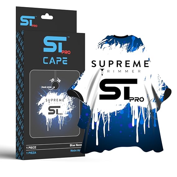 Supreme Trimmer Premium Waterproof Professional Barber Cape Blue Neon