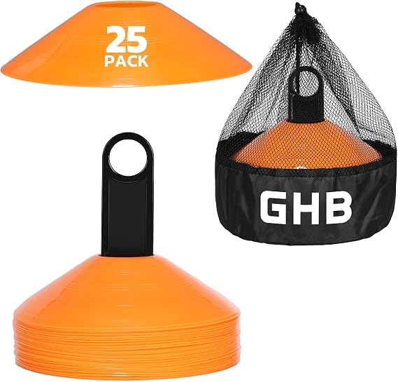 GHB Soccer Cones 25/50/100 Pack Disc Soccer Sport Cones