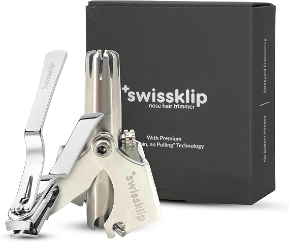 Swissklip Nose Hair Trimmer for Men I Manual Nose Hair Trimmer for Women I Professional Nail Clippers for Ingrown Toenail I Nail Clippers for Men I Well Suited as Finger Nail Clippers Adult